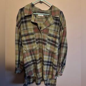Free People plaid button down size XL
